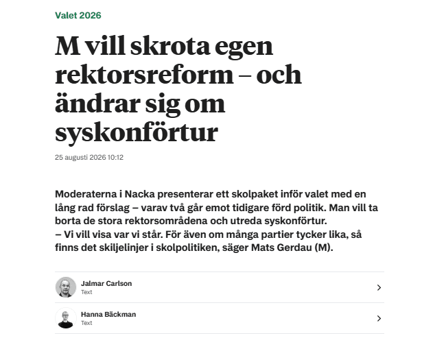Utdrag ur Nacka-Värmdöposten